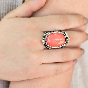 coral stone ring